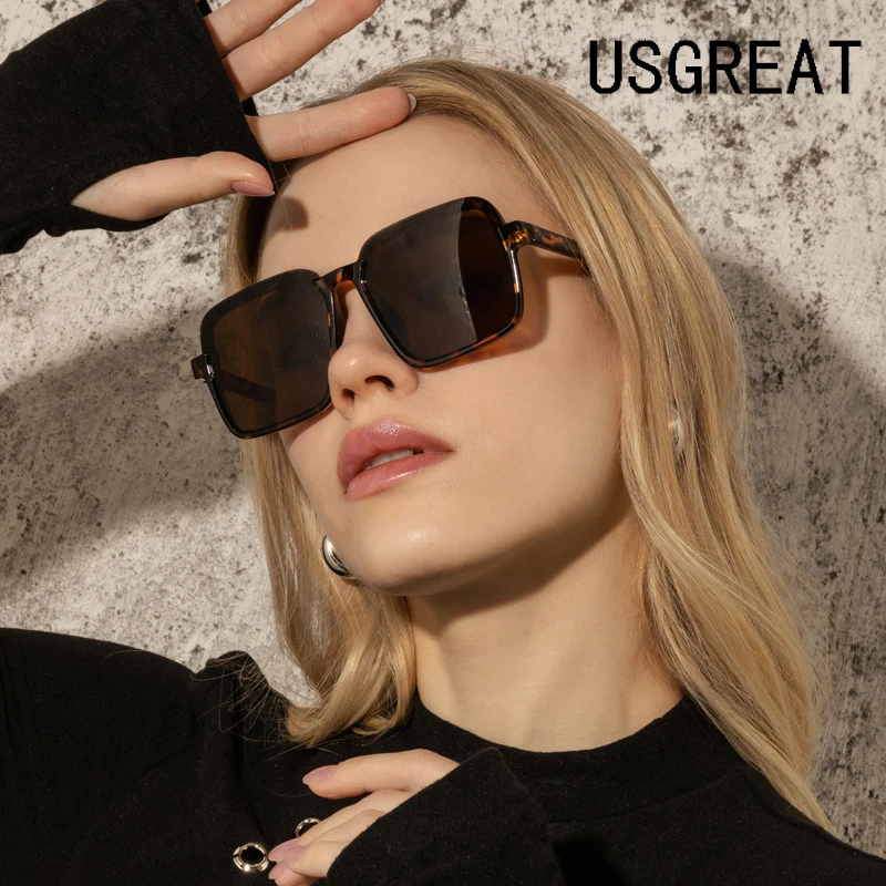 

Black Square Oversize Sunglasses Men Women Big Frame Colorful Sun Glasses Female Mirror Oculos Unisex Gradient Hip Hop Shades