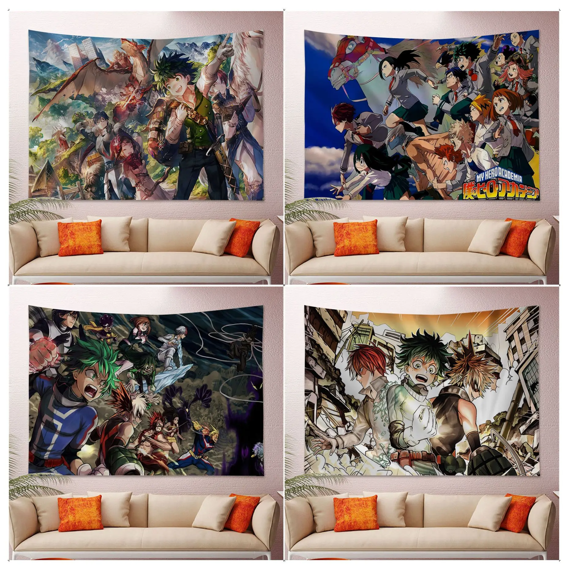 Японское аниме мультфильм моя геройская Академия DIY настенный гобелен настенное