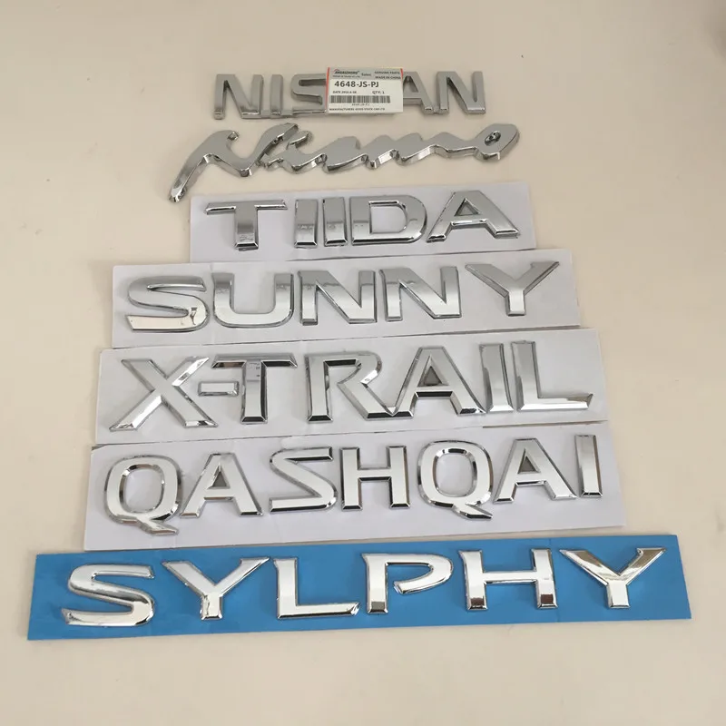 

ABS Car 3D Rear Tail Emblem for Nissan Nismo Sentra Qashqai Sunny X-Trail Teana Tiida Sylphy Sentra Lannia Juke Leaf Micra NOTE