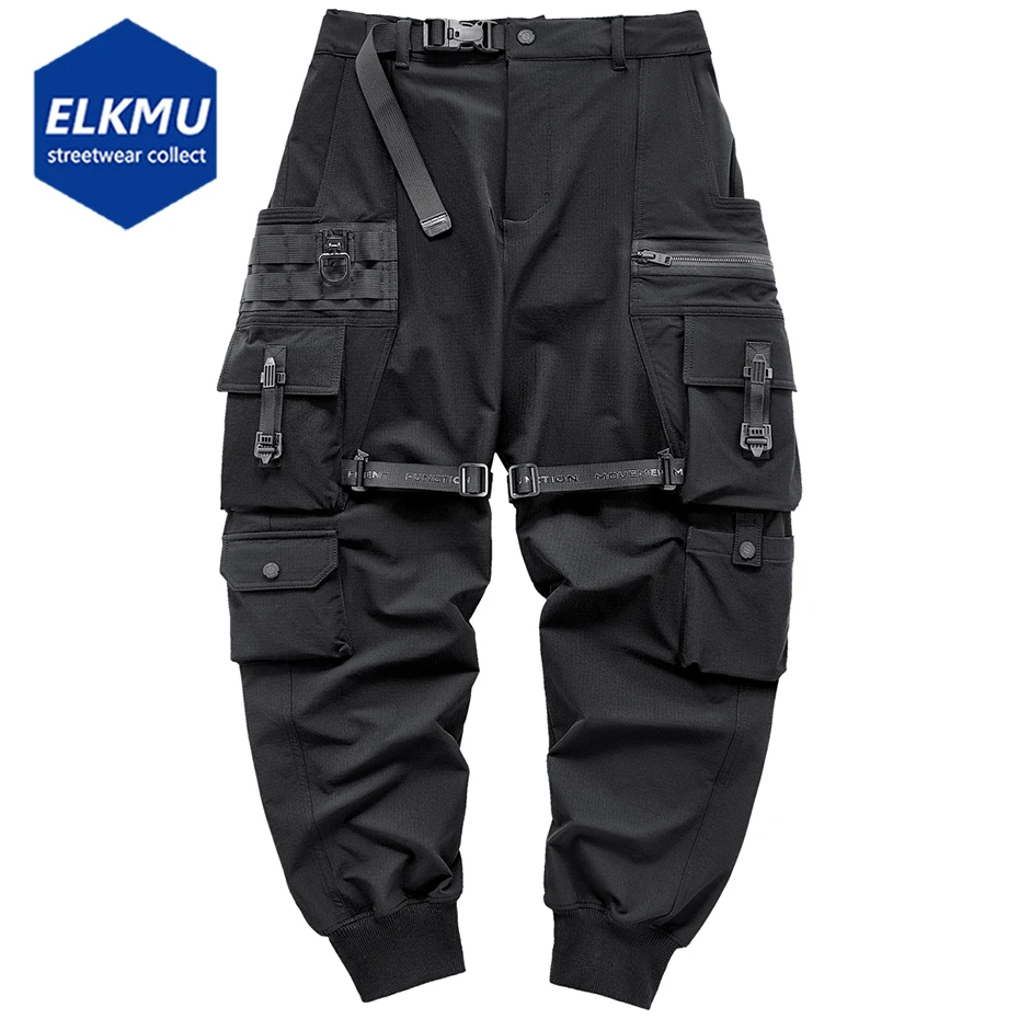 Streetwear Cargo Pants Harajuku Hip Hop Joggers 2022 Men Oversized Techwear Pants Multi Pockets Harem Pencil Trousers Black