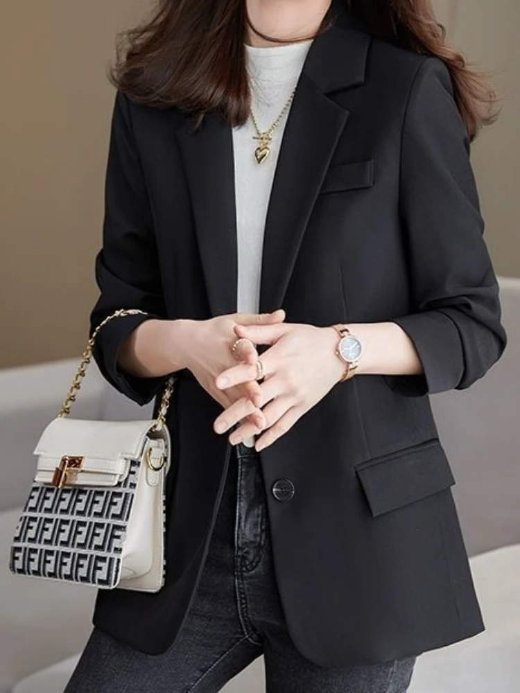 Coat Women's New Korean Version of Spring and Autumn 2023 Loose White Suit Versatile Casual Suit Blazer Women Clothing Jacket