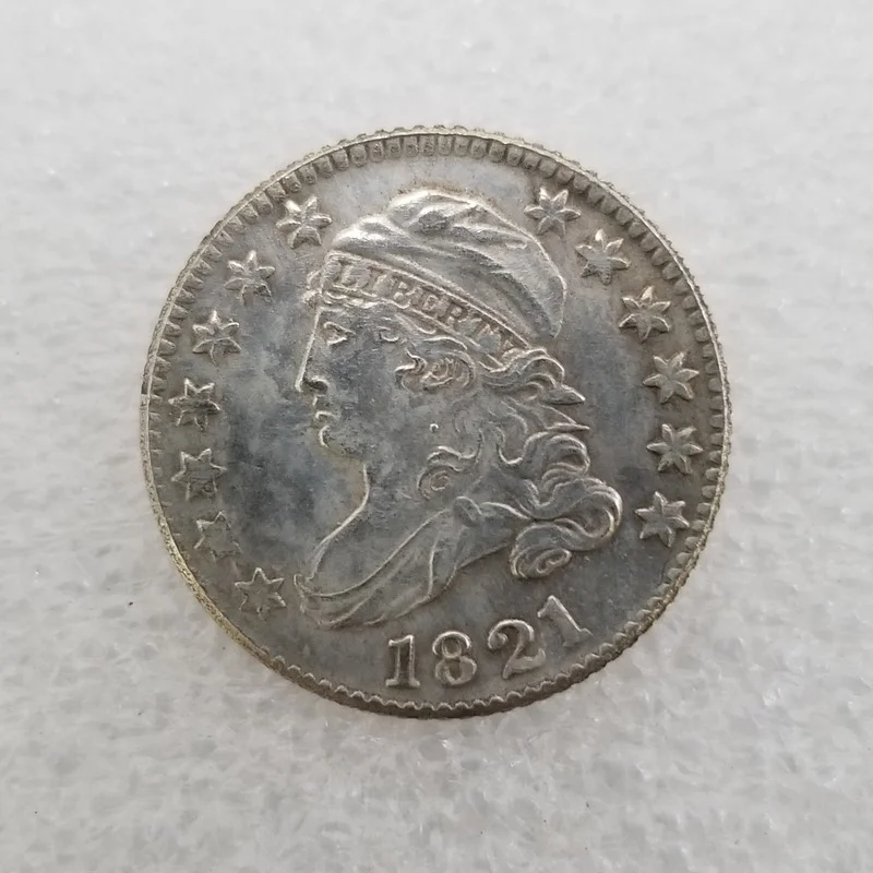 

American 1821 10C Brass Silver-plated Commemorative Collectible Coin Gift Lucky Challenge Coin