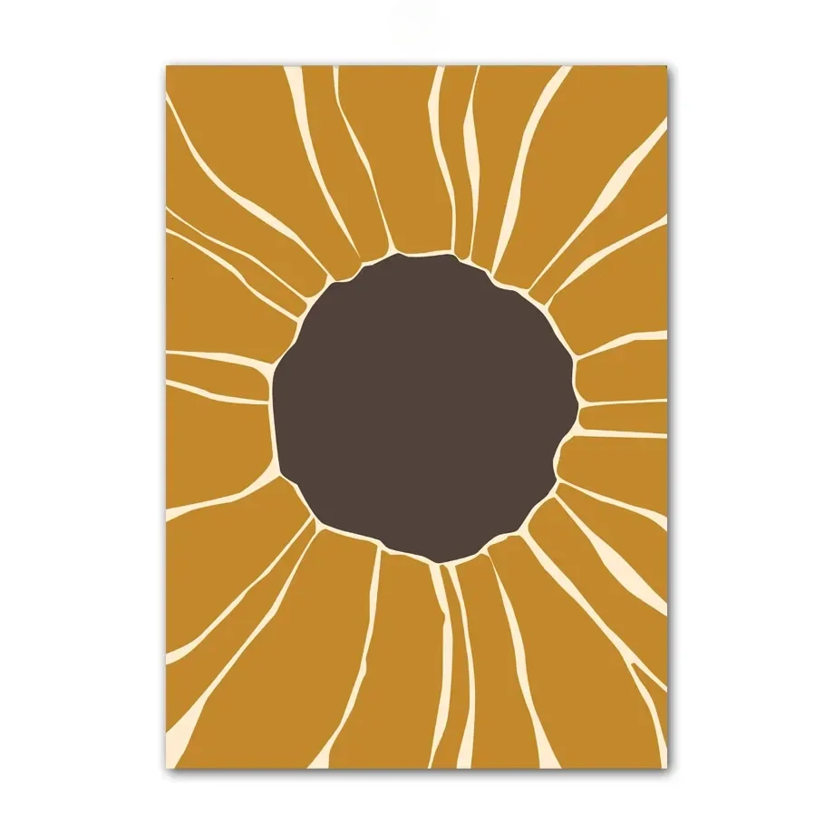 Абстрактная Настенная картина в стиле бохо с изображением подсолнуха