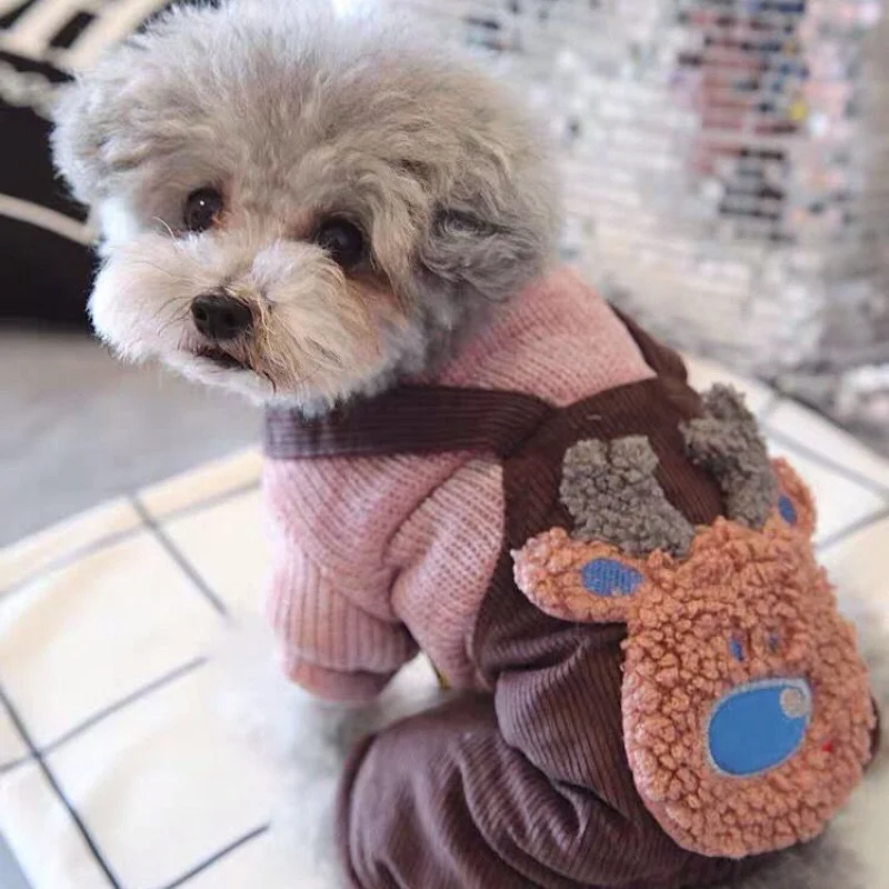

Pet Bichon Teddy Puppy Clothes Autumn and Winter Clothes Winter Winter Cotton-Padded Coat Puppy Four-Legged Pet Clothing