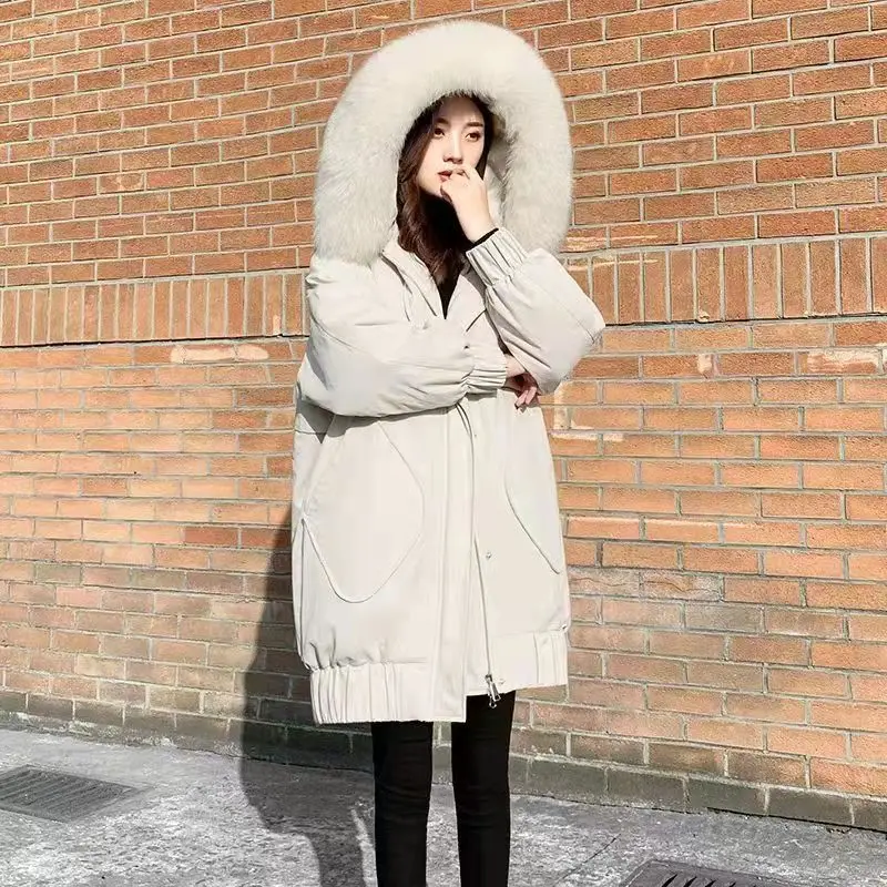 Women's Winter New Padded Jacket Down Padded Jacket Women's Fashion Mid-length Warm Loose Thick Padded Jacket