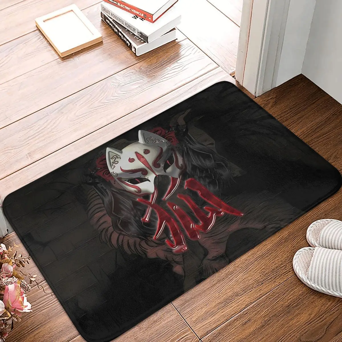 

Bath Mat KITSUNE WARRIOR Doormat Living Room Carpet Balcony Rug Home Decor
