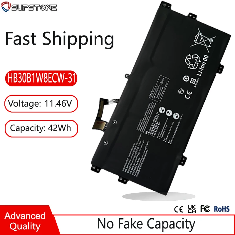 Фото Новый аккумулятор HB30B1W8ECW-31 для ноутбуков Huawei Matebook X 2020, 2021, EUL-W19, EUL-W19P, EUL-W29, EUL-WX9, EULD-WFH9, EULD-WXX9, EULD-WFE9 №1