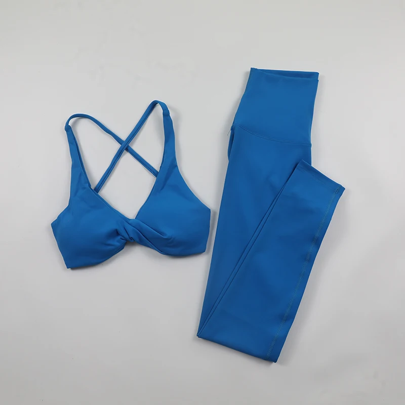 Женский мягкий комплект для йоги из 2 предметов тренировочная одежда спортивная