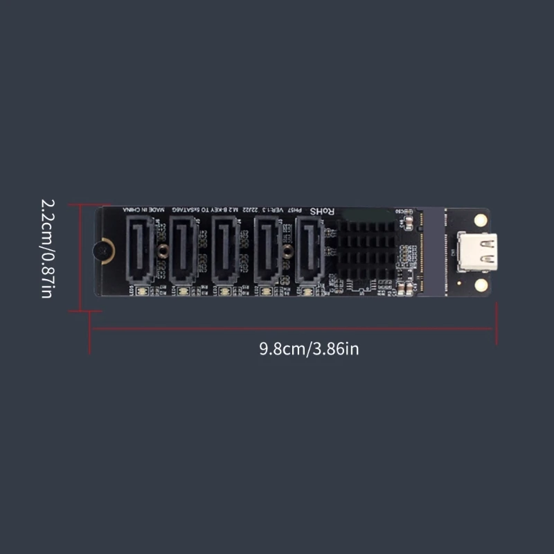 5-портовая карта расширения SATA3.0 PCIE с высокой скоростью 6 Гбит/с и портом TypeC