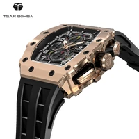 tsar bomba mens watches luxury 5atm waterproof clock fashion sport rose gold watch men quartz wrist watch for men