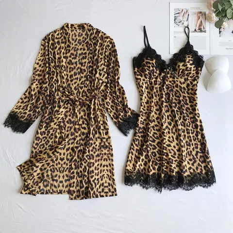 Женский халат из вискозы, комплект из 2 предметов, кружевное сексуальное кимоно, халат, ночнушка, Повседневная Ночная рубашка, одежда для сна, женские халаты 2024