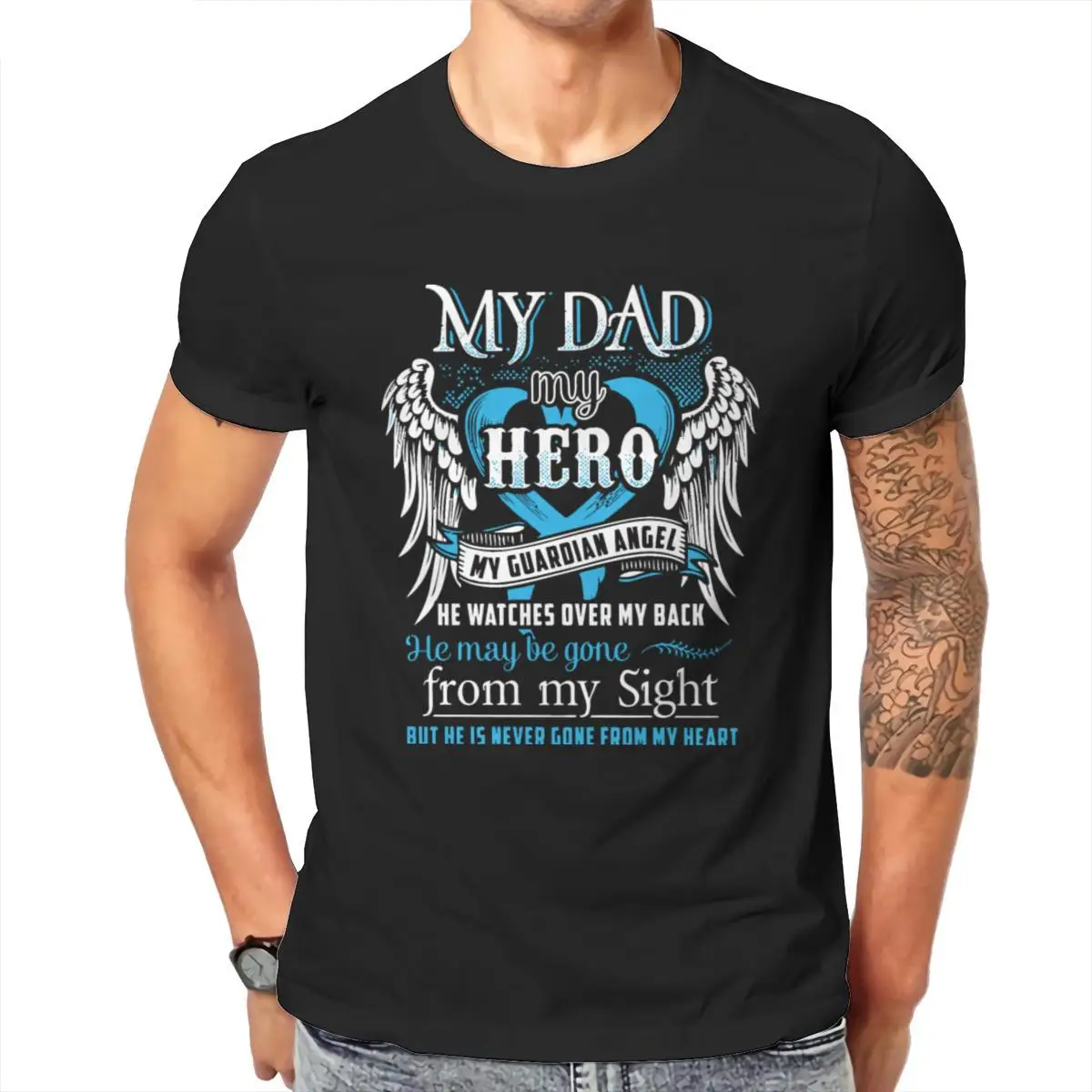 

Wholesale my dad my hero Mens T-Shirt Printing Fashion Pink HipHop Tees 103378