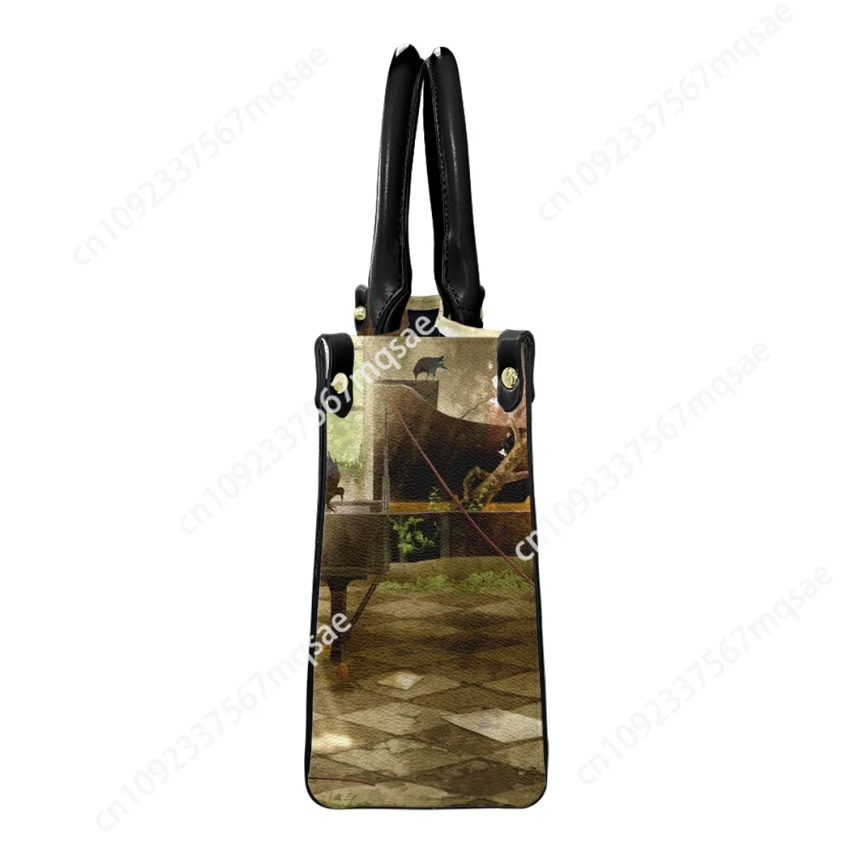 Винтажная сумка-мессенджер с узором фортепиано и верхней ручкой музыкальный