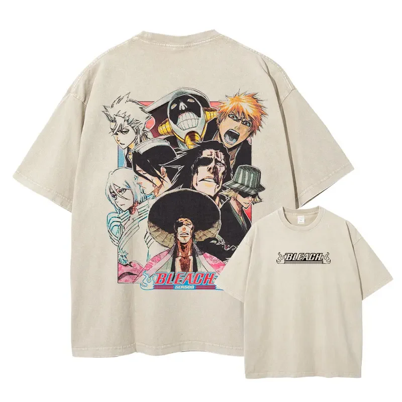 Футболка Grimmjow Aizen Ichigo винтажные потертые футболки в стиле аниме уличная одежда