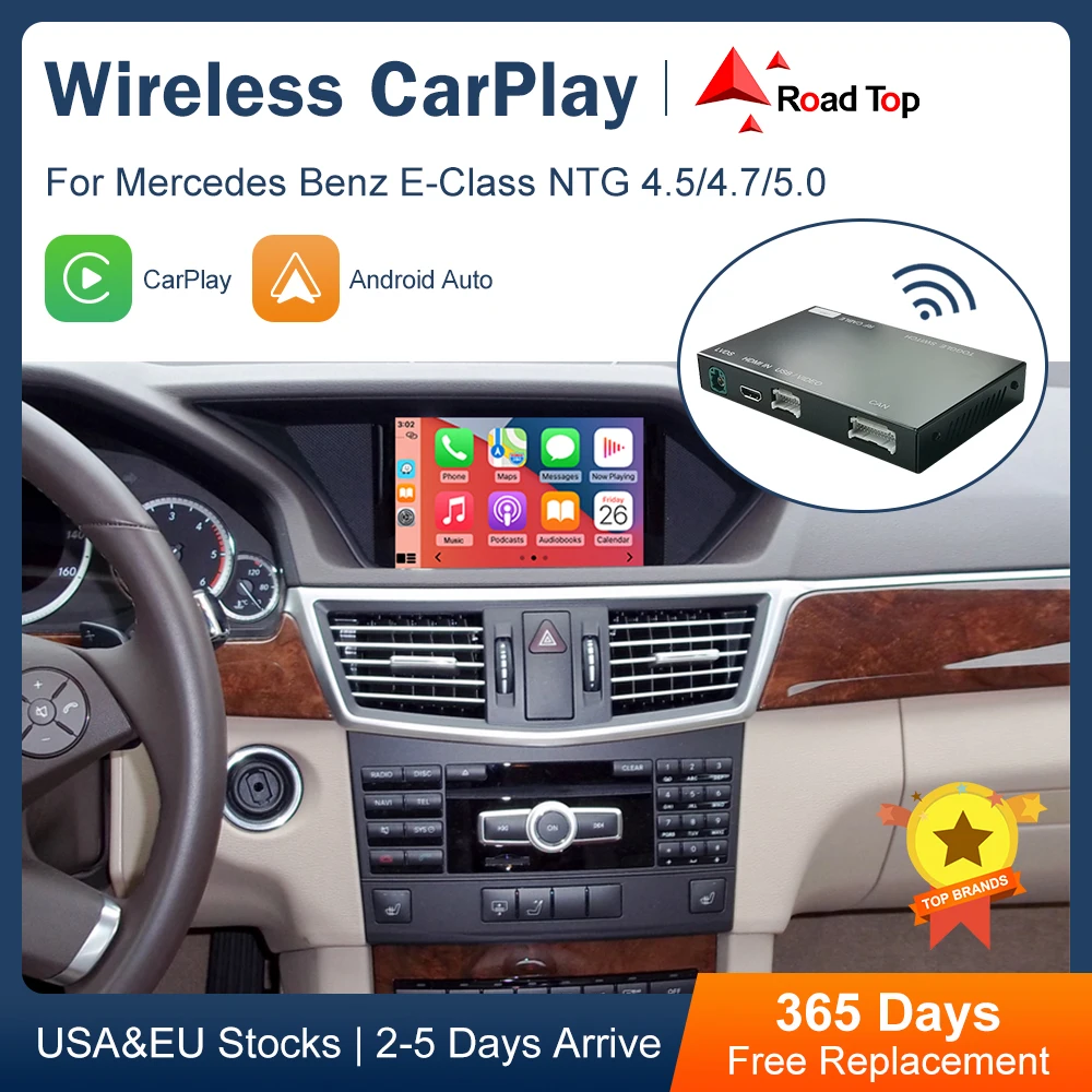 

Wireless Apple CarPlay Android Auto for Mercedes Benz E-Class W212 E Coupe C207 2011-2015, with Mirror Link AirPlay Function