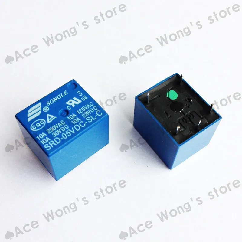 

Free shipping 20pcs 5V DC Power Relay SRD-05VDC-SL-C SRD-5VDC-SL-C PCB Type