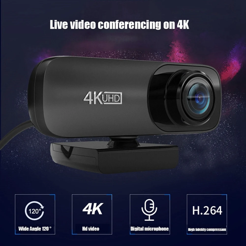 Веб-камера 4K Uhd 3840X2160P веб-камера 800 Вт пикселей Компьютерная камера 120 °