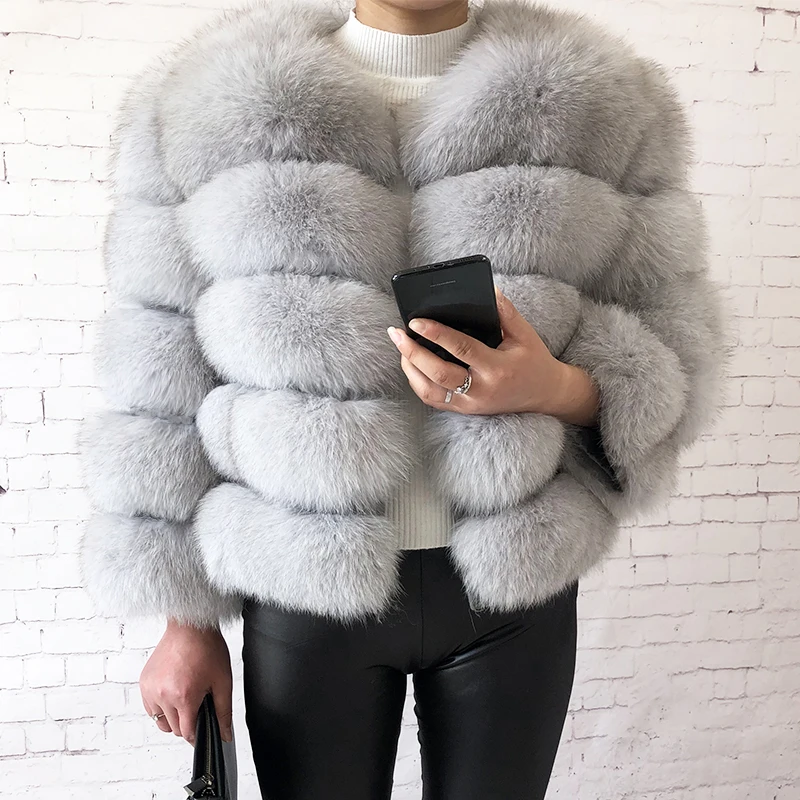 2022 new style real fur coat 100% natural fur coat women winter warm high quality fox fur coat fur vest free shipping