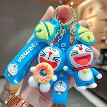 도라에몽 귀여운 인형 펜던트 애니메이션 피규어 팅커벨 고양이 로봇 고양이 귀여운 패션 키체인 가방 키링 펜던트, 생일 선물