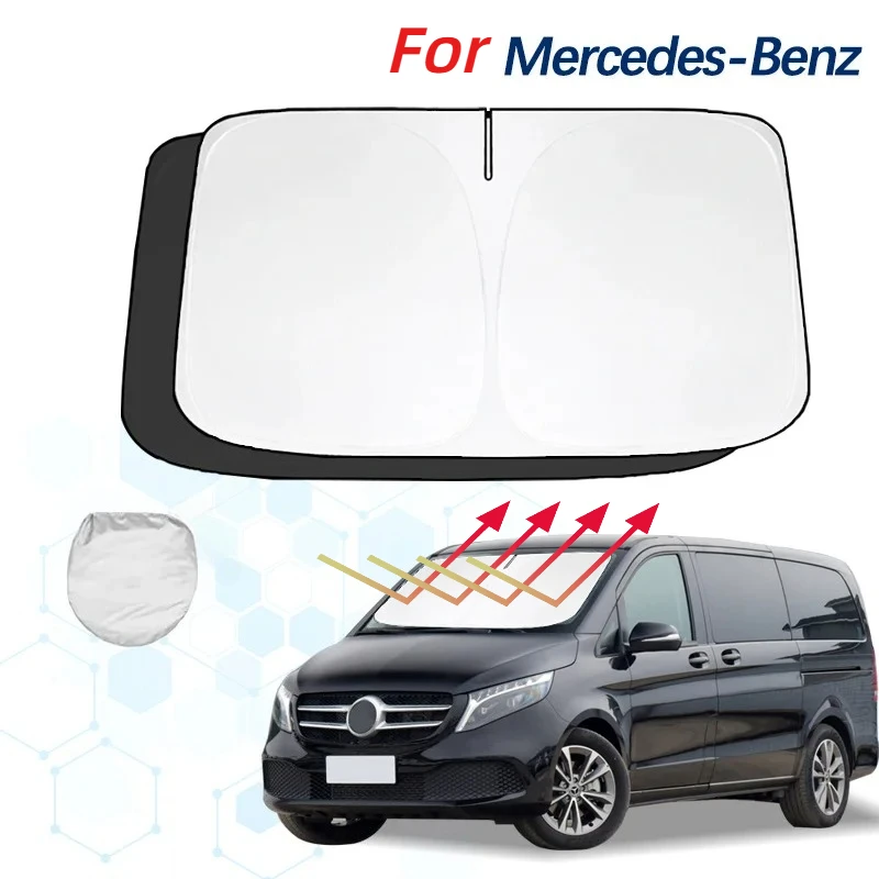 Фото Для Mercedes Benz V Class V260L W447 W448 Солнцезащитный козырек на лобовое стекло Солнцезащитный козырек Защитный козырек от солнца Складные блоки УФ-лучей Keep Cooler №1