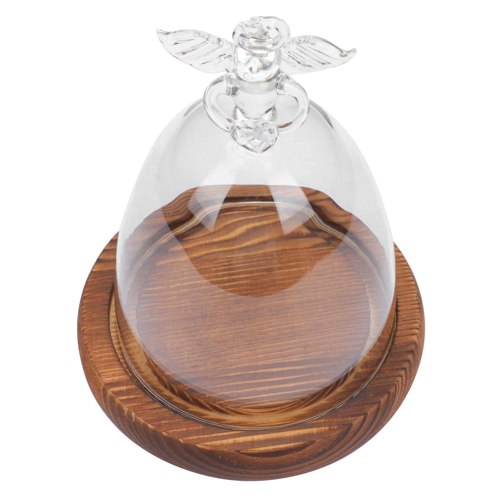 

Dome Glass Cloche Bell Display Jar Flower Cover Cake Lamp Stand Clear Snack Decorative Rose Plate Cupcake Eternal Tabletop