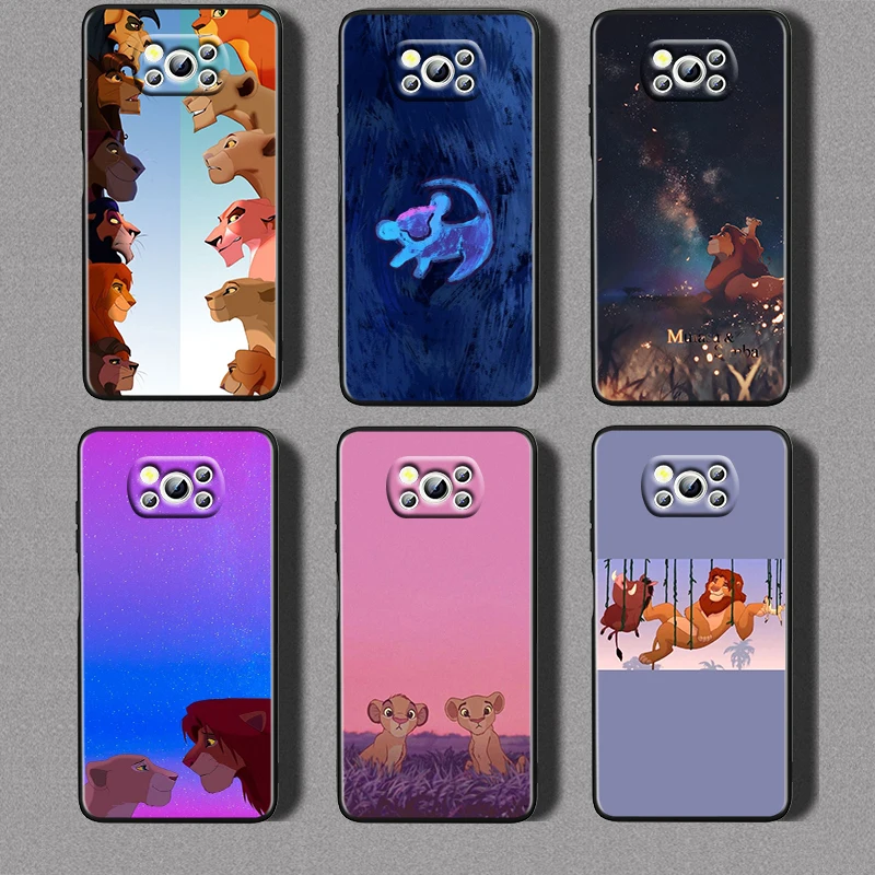 

The Lion King Simba For Xiaomi Civi Mi Poco X3 NFC F3 GT M4 M3 M2 X2 F2 Pro C3 F1 Silicone Shell Capa Black Phone Case