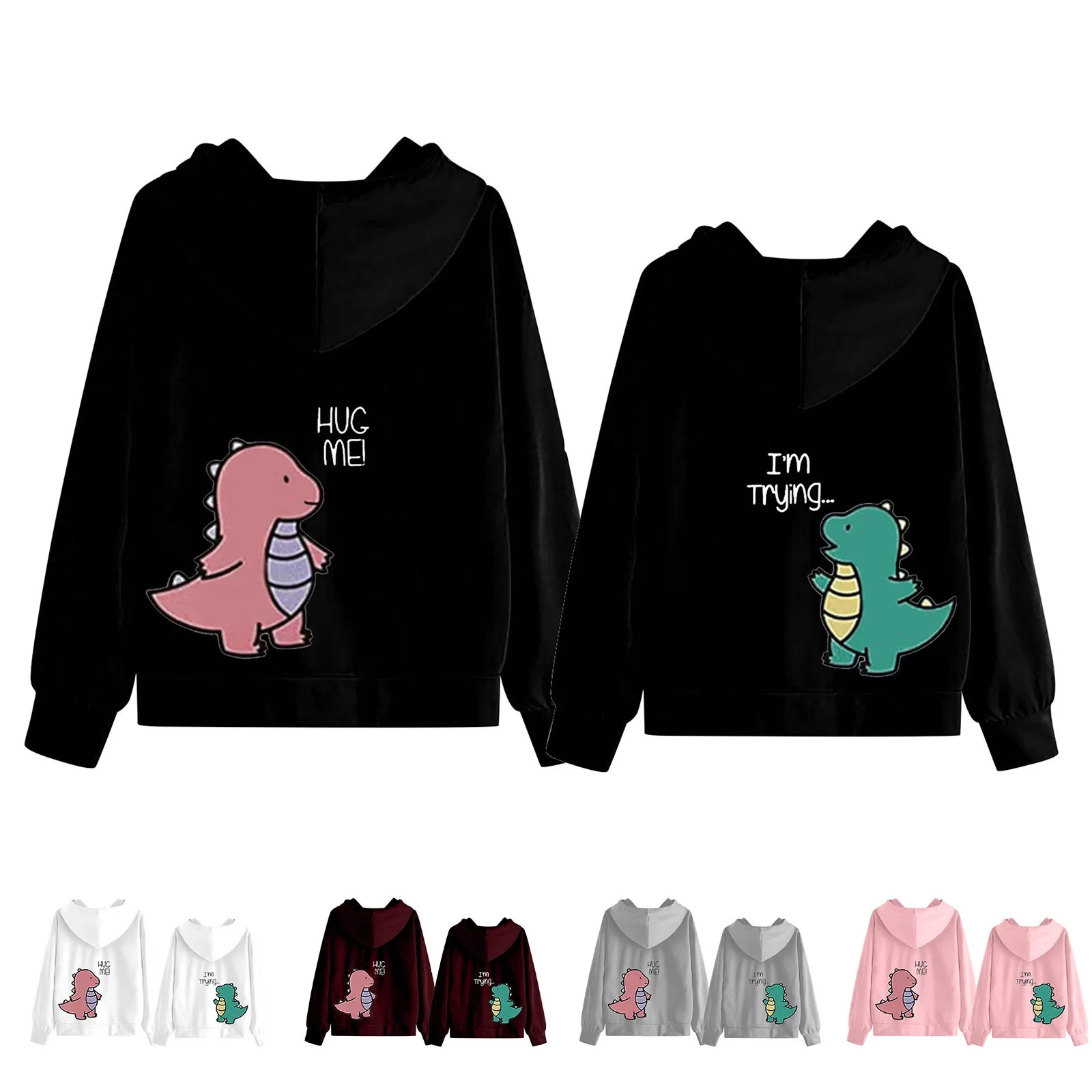 

Велюровая толстовка на молнии для мужчин и женщин, Свободный свитшот с милым принтом, парная толстовка с капюшоном, свободная укороченная к...