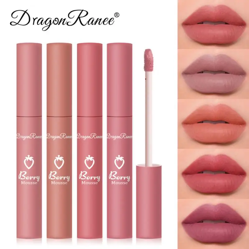 

1pc Liquid Lipstick Matte Velvet Lip Glaze Waterproof Sweatproof Long Lasting Non-stick Cup Natural Lip Tint Make-up For Women