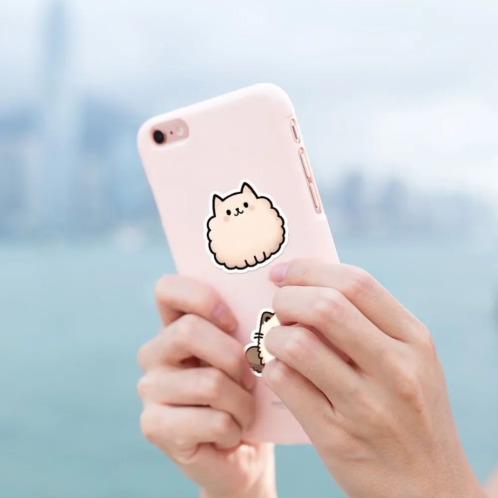 10/50 шт. наклейки в виде кофейного кота