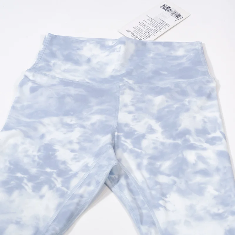 Luluwomen High Waist Yoga Legging Fitness Women Sport Pant Tie -dye Print Tight Compression Support Soft Jog Add logo for free