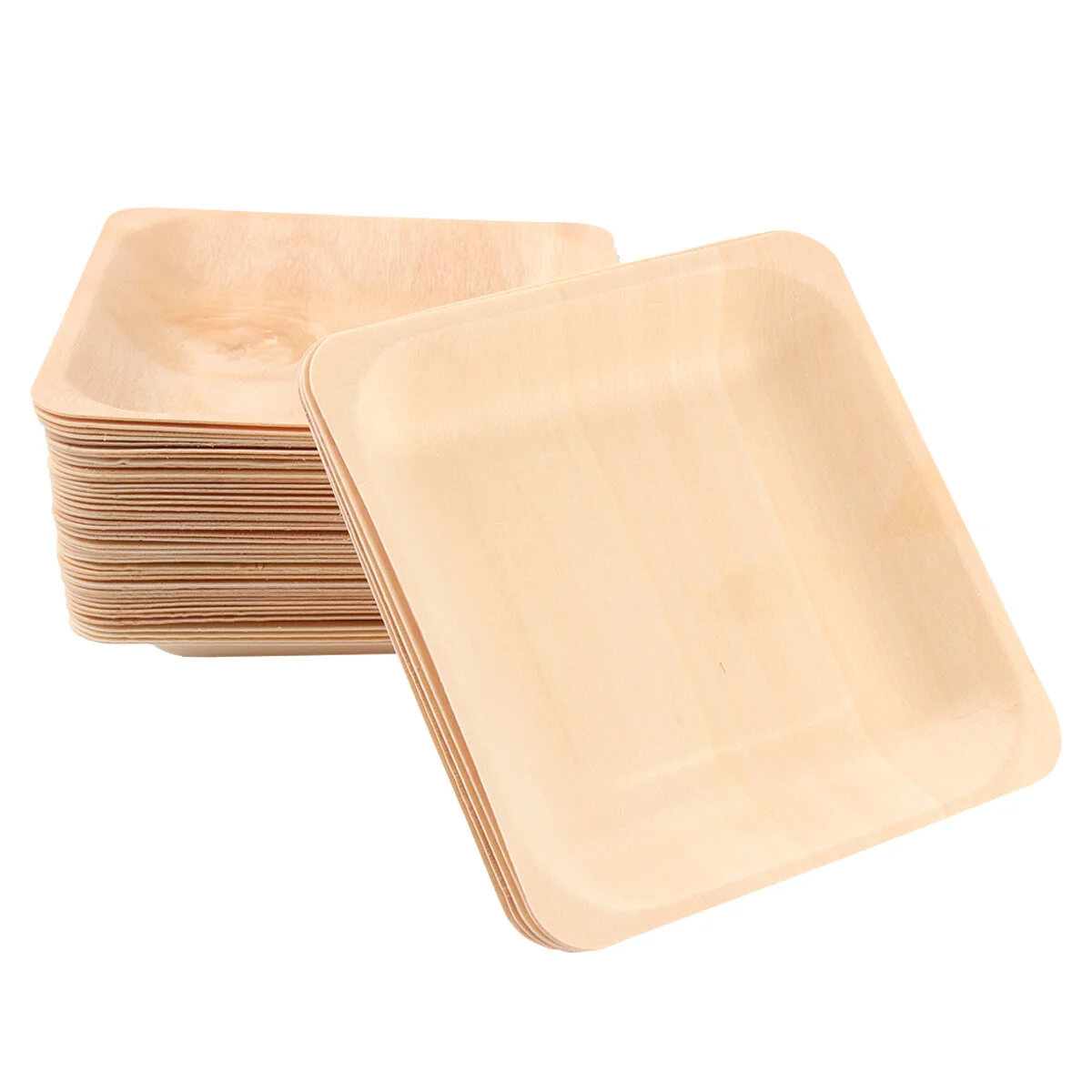 

50PCS Plates Square Appetizer Serving Trays Disposable Plates for Dinner Salad Dessert Table Setting Gifts