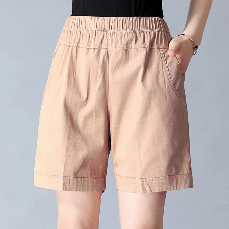 

Шорты женские однотонные хлопковые, повседневные свободные штаны карамельных цветов, лето 2023