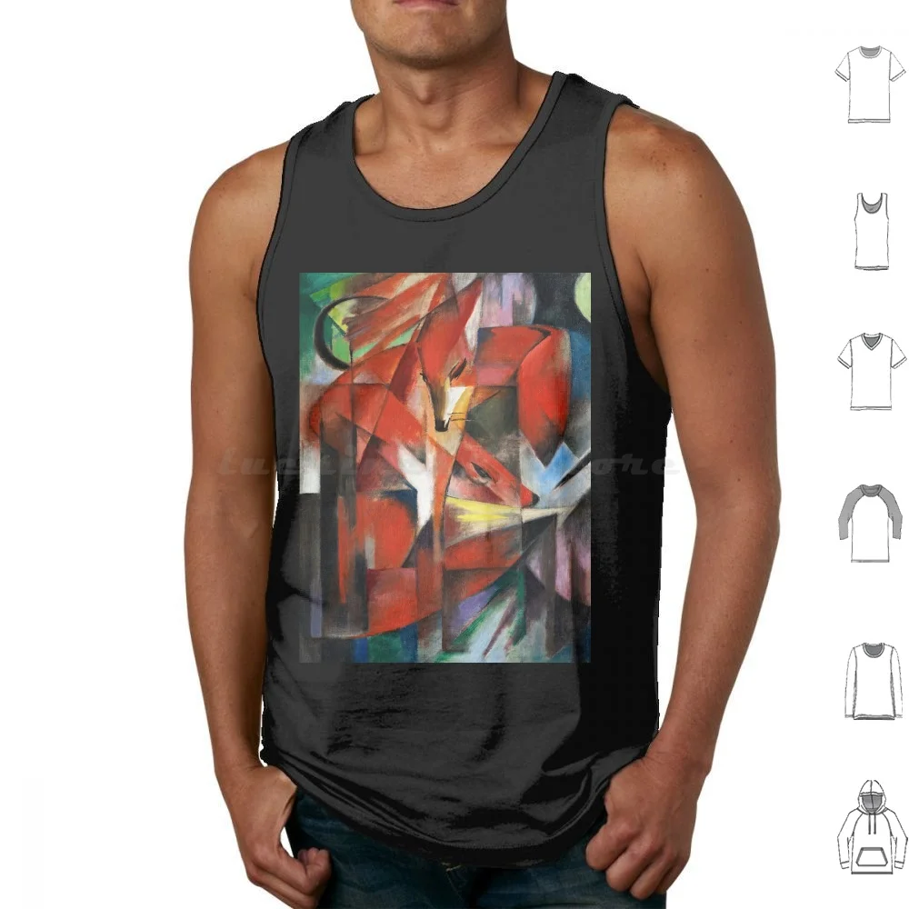 

The Foxes Franz Marc Animal Painting Tank Tops Print Cotton Fox The Foxes Franz Marc Animal Portrait Wildlife Cubism