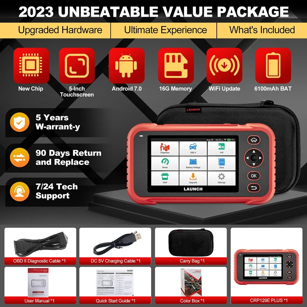 LAUNCH X431 CRP129E PLUS Автомобильные полные системы EOBD OBD2 Диагностический инструмент