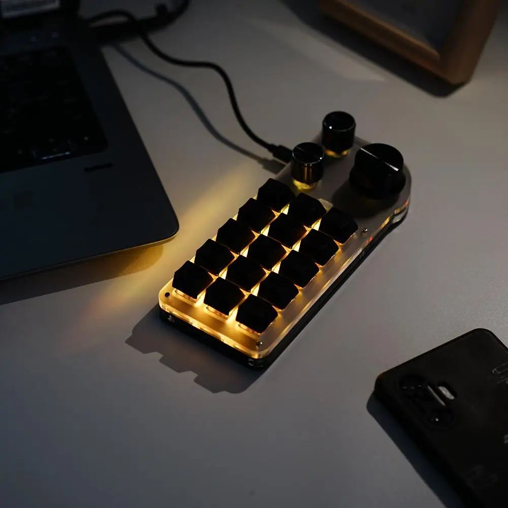 

Programming Macro Custom 15 Keys 3 Knob Keyboard RGB Photoshop Button Copy Keypad Mechanical Mini Macropad Gaming Paste Hot V5H9