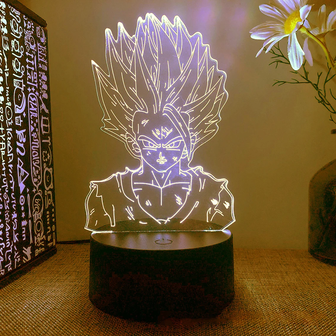 Купи SUPER SAIYAN 3D Night Lights Dragon Ball Z Son Goku Anime Led Lamp Broly Vegeta Lighting Kids Gifts Desk Decor за 276 рублей в магазине AliExpress