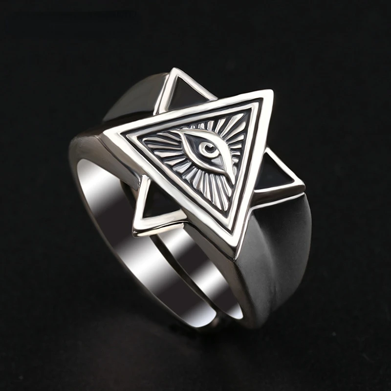 

Vintage Fashion Personality God's Eye Ring Unisex Hip-hop Punk Open Ring Banquet Jewelry Accessories Gift