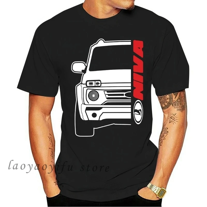 Мужская модная футболка Lada Niva Bronto Car Auto черная мужские летние дышащие удобные