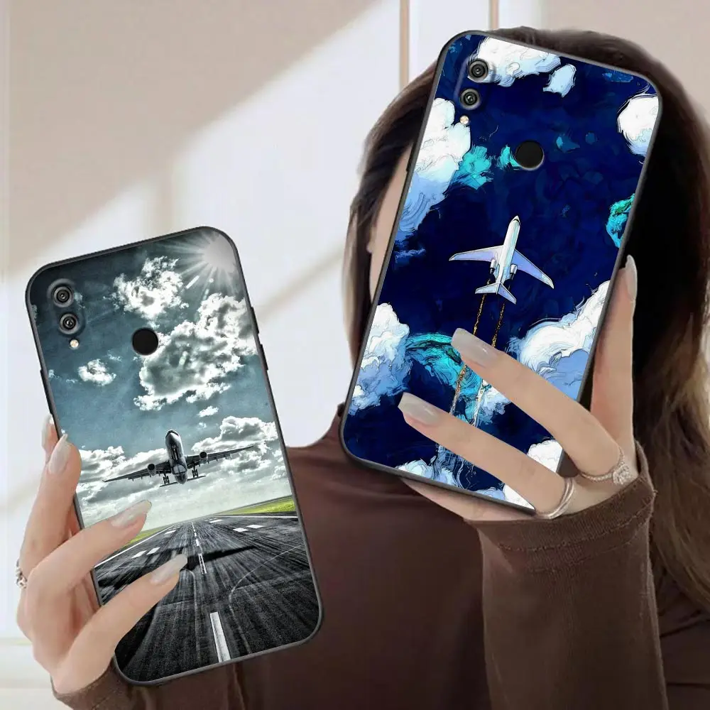 

Funda Case For HUAWEI Honor 9X 9 9I 8 8X 8C Max 7 6 6C 6X 5A 50 20 10 10I NOTE 10 Lite PLAY Pro Case The Plane Set In The Sunset