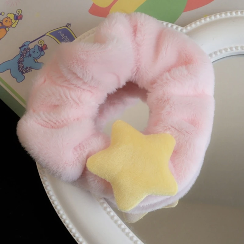 

Hair Scrunchies Y2K-Style Ornaments Headdress Fabric Elastic Hair Accessories Thick Furry Hair Ties Frizz-free Dropshipping