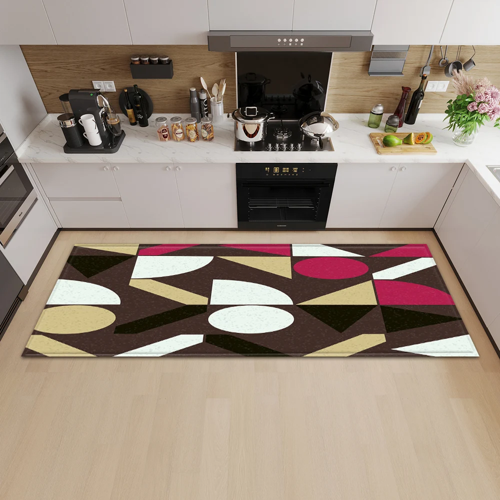 

Современный кухонный Придверный коврик, декоративный ковер для спальни, ванной, противоскользящий напольный длинный ковер для дома, балкона, прихожей, прикроватный коврик для ног в гостиной