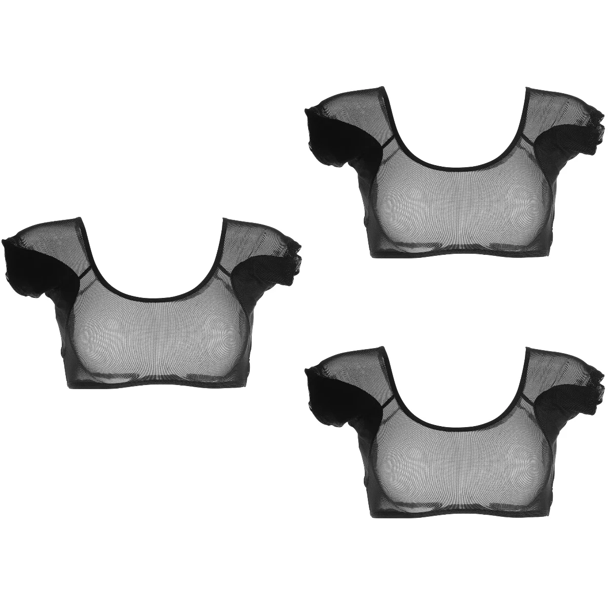 

3 Pieces Mesh Sweatshirt Washable Vest Armpit Sweat-proof Men Workout Underarm Protector Girl Gym Lady Breathable Women