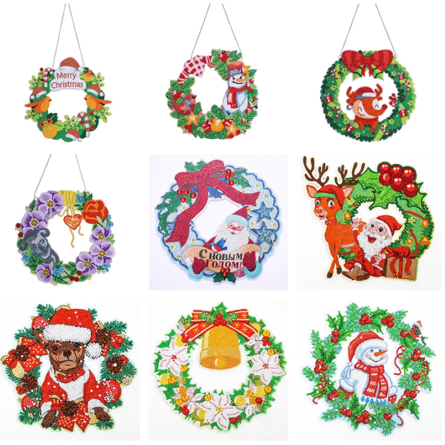 

Алмазная 5D гирлянда в форме деда мороза, снеговика