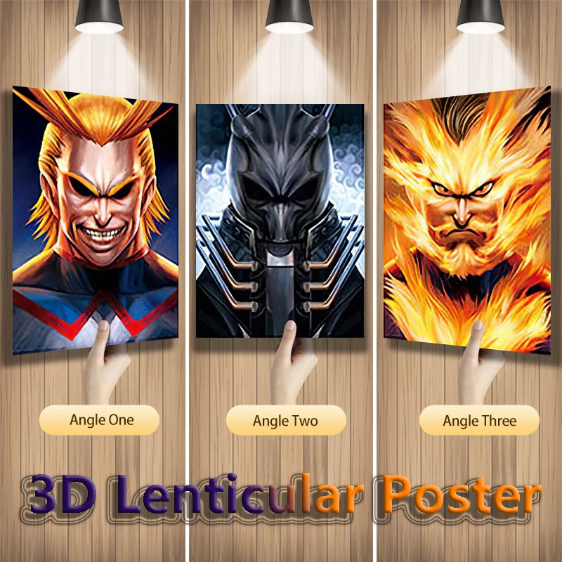 

All·Might All For One Endeavour My Hero Academia Anime 3D Lenticular Print Poster for Home Accessories Room Decor(Without Frame)