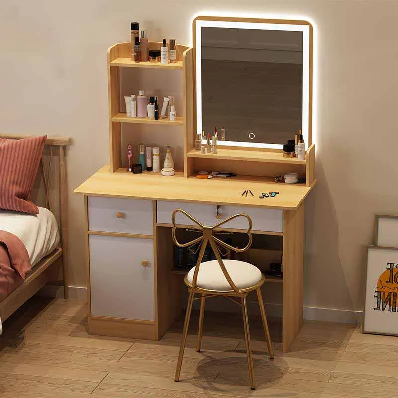 

Выдвижной туалетный столик для хранения в скандинавском стиле, современный мобильный комод возле кровати, удобная Минималистичная мебель для спальни