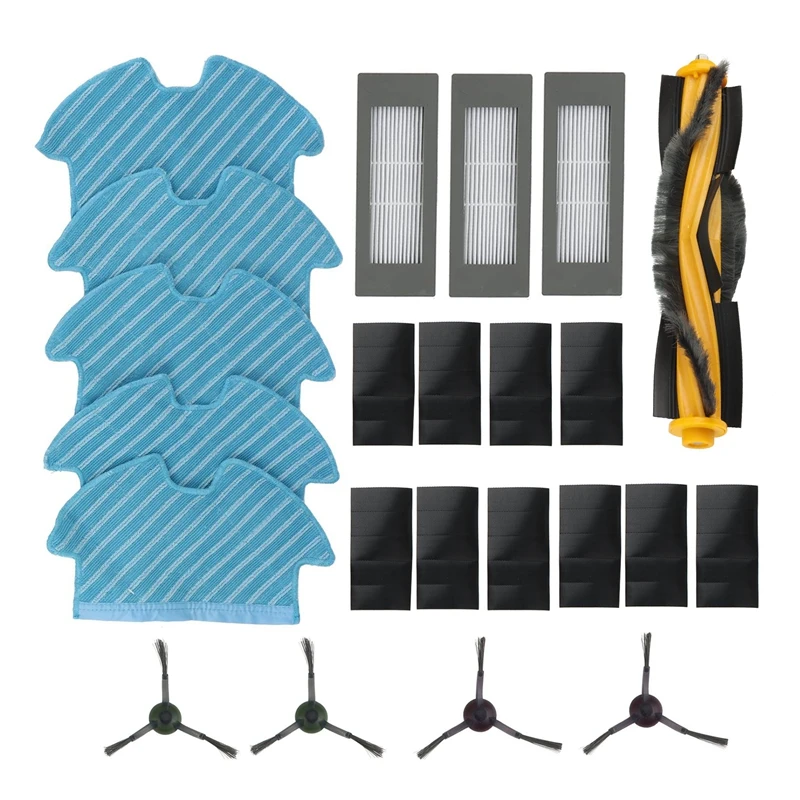 

Main Roll Brush Side Brush Filter Mopping Cloth Kit For Ecovacs Deebot Ozmo 900 DN5G Vacuum Cleaner Parts