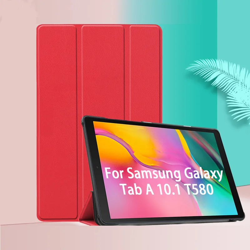 

Подходит для Samsung Tab a 10,1-дюймовый защитный чехол для планшета T580, кожаный чехол для планшета Samsung P580 с тройным сложением