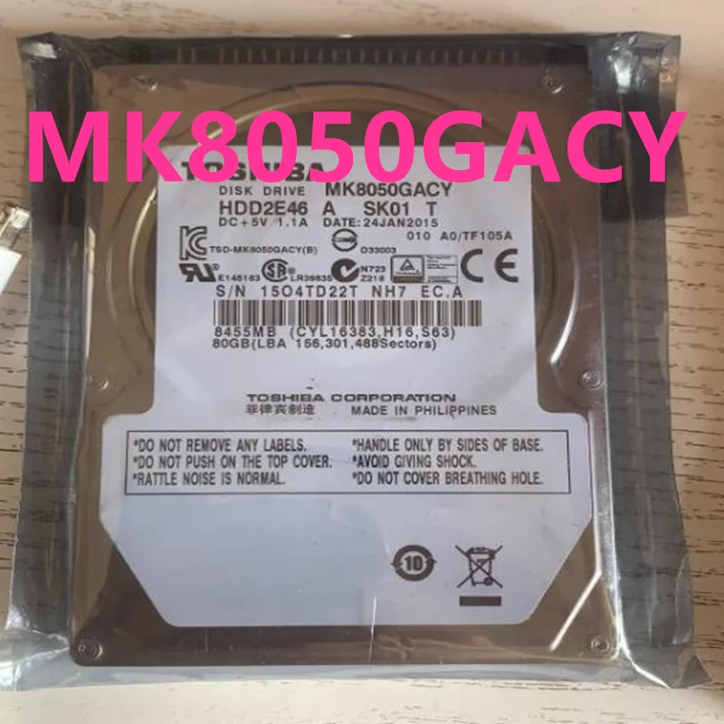 

Original 95% New Hard Disk For TOSHIBA 80GB IDE 2.5" 5400RPM 8MB Server HDD For MK8050GACY HDD2E46