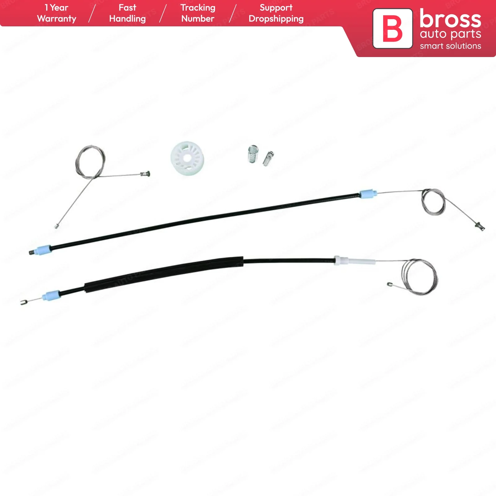 

Bross Auto Parts BWR663 Electrical Power Window Regulator Repair Kit Front Right Door for BMW 3 E90 E91 2005-2011 Fast shipment