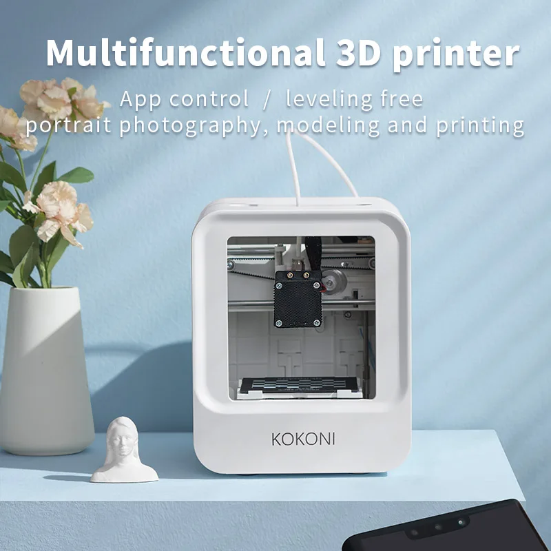 

KOKONI Multifunctional Smart 3D Printer No Levelling Photo Modeling App Control Mini Home Printing Size 100*100*58mm